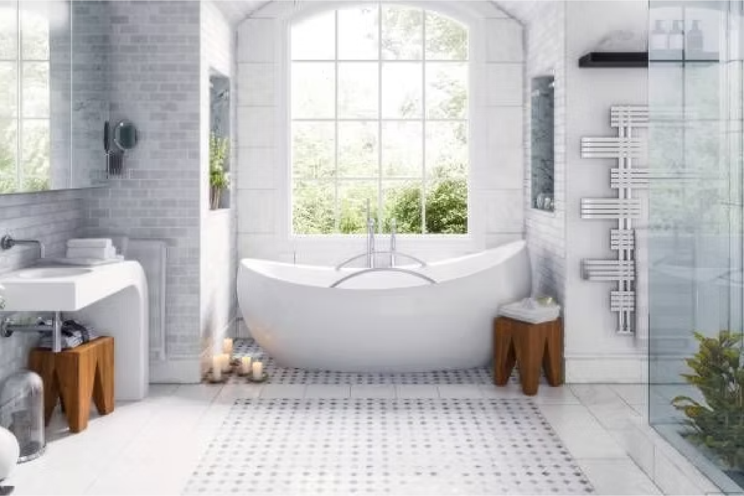 Renovation of an old building bathroom in a panoramic view
